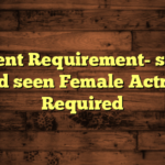 Urjent Requirement- semi bold seen Female Actress Required